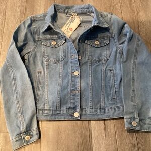 Kina Denim Jean Jacket, Size XL, Color Light Blue NEW